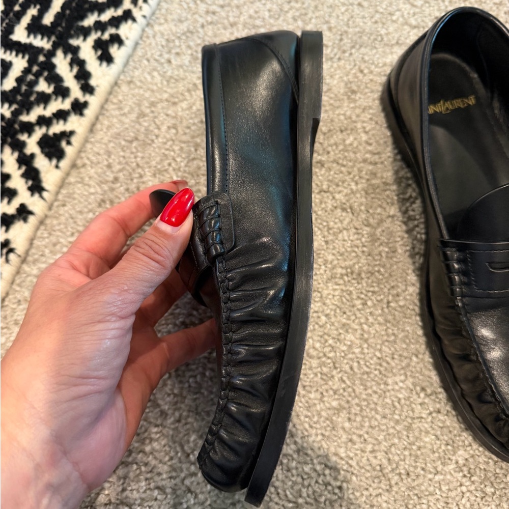 Saint Laurent Black Leather Loafers - Picture 12 of 16